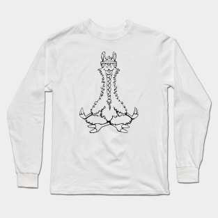 Meditating Llama - Line Drawing Long Sleeve T-Shirt